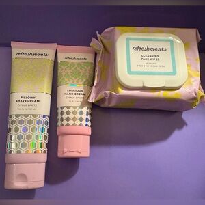 Refreshments Shave Hand Cream Wipes Lot Bundle Shave Cream Hand Cream Face Wipes
